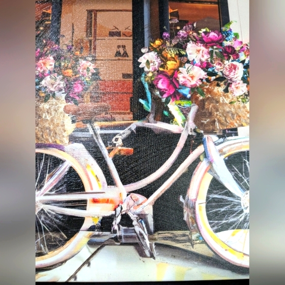 Gucci Cafe Canvas Bicycle With Flower Bouquet Gapped Black Frame NWT - Picture 5 of 11
